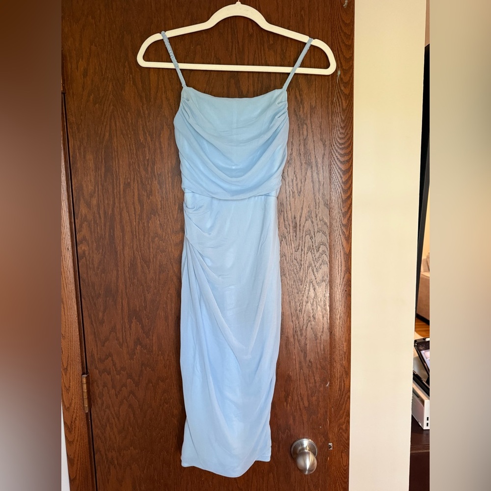 Blue Sleeveless Midi Dress